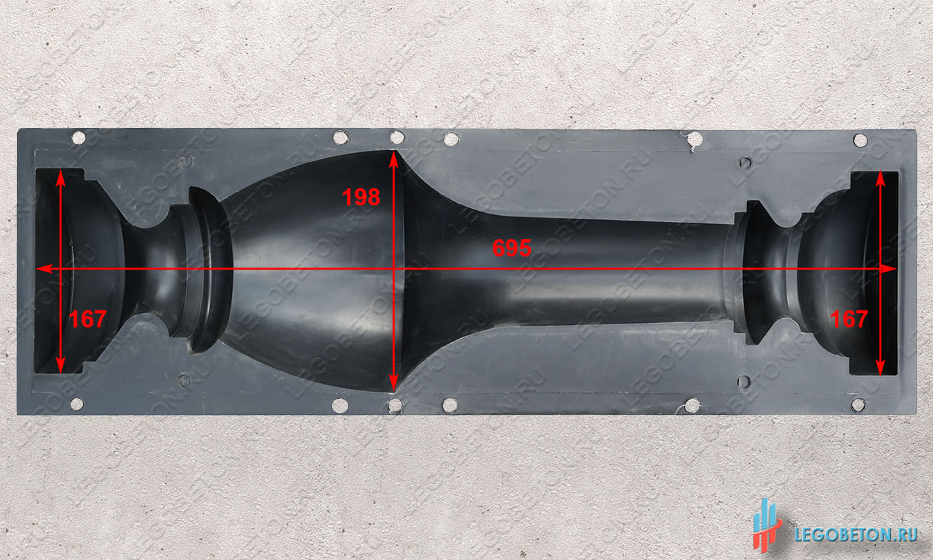 точные размеры пластиковой формы бетонной балясины №1