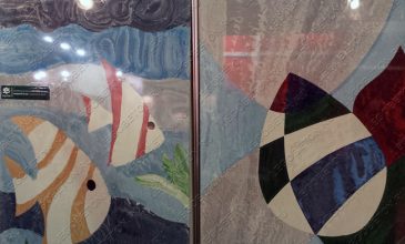 выставка OCM2017-6 панно из окрашенного бетона, окраска бетона в массе