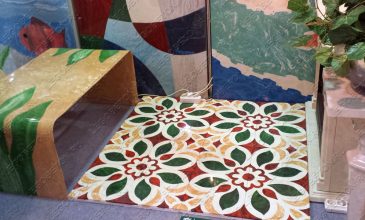 выставка OCM2017-7 панно из цветного бетона, вибролитые стеновые панели, технология окраски бетона систром, технология окраски sistrom