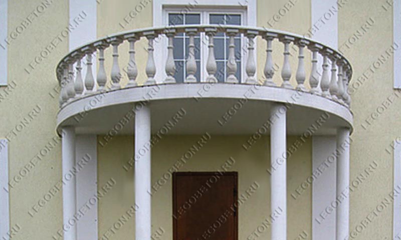 радиусная балюстрада, радиусные перила из бетона