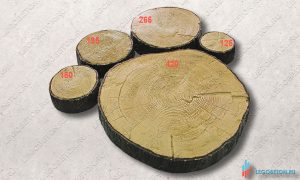 садовая брусчатка под дерево - древесный срез из бетона 5 размеров