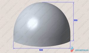 2.150. Форма «Полусфера бетонная антипарковочная» универсальная (500х300/500х250) — изображение 2