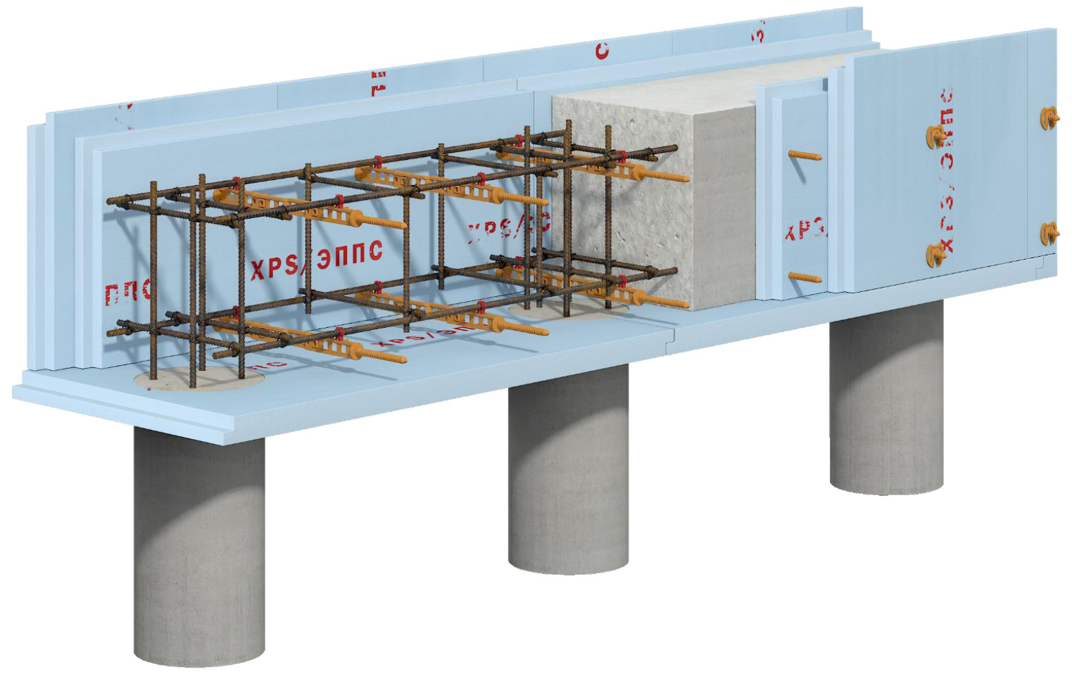 применение несьемной стяжки свт-2 для ростверка на сваях
