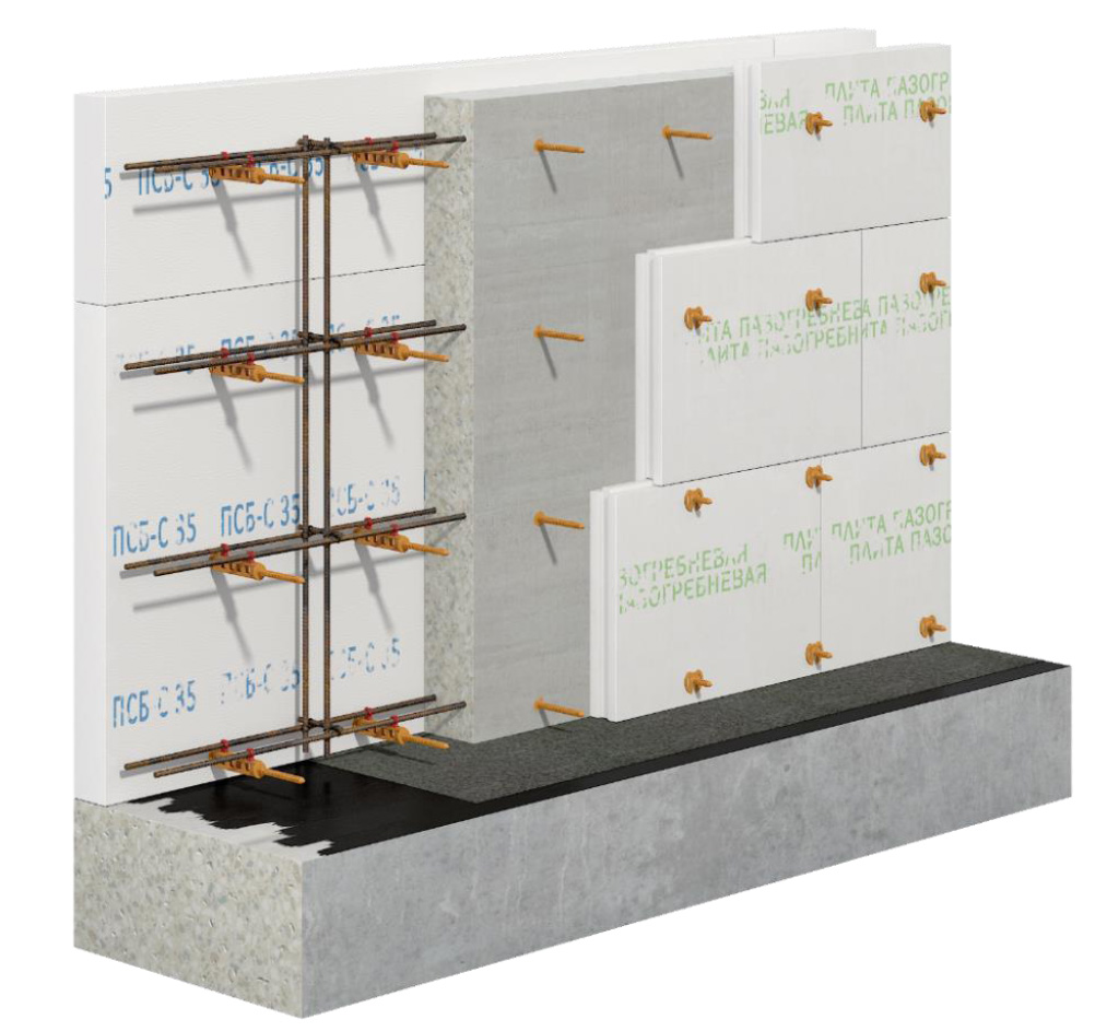 применение несъемной стяжки опалубки СВТ-2 для пазогребневой плиты