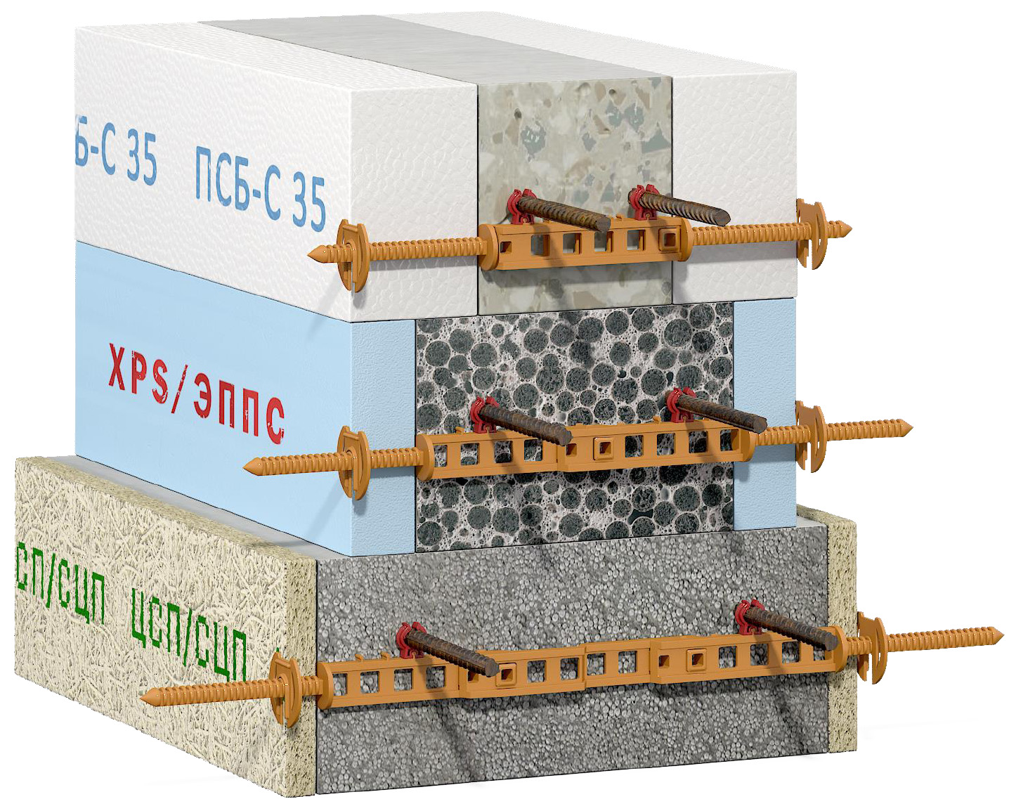 использование удлинителя несьемной стяжки опалубки СВТ