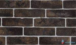 угловая плитка под кирпич "Заводской" с кислотной и обьемной окраской - черный-R004