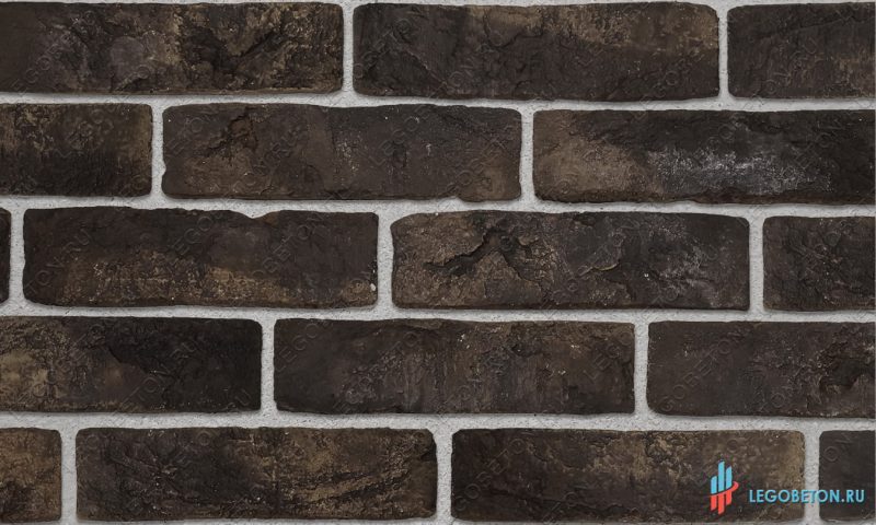 плитка под кирпич "Заводской" - Черный-R004 угловая плитка под кирпич "Заводской" с кислотной и обьемной окраской - черный-R004