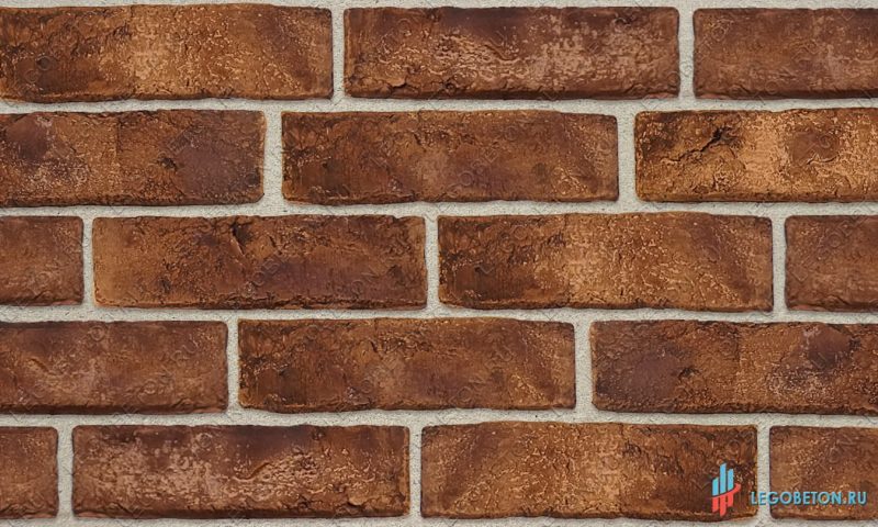 фосадная плитка под кирпич с кислотно-обьемной окраской - коричневая R013