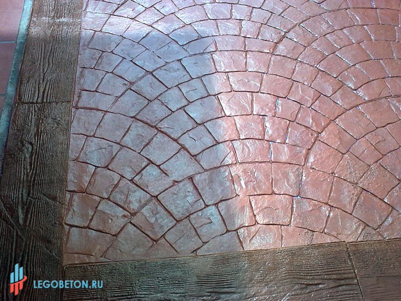 Штампованный бетон бордюр доска-03