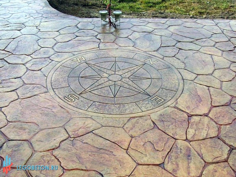 Печатный бетон роза ветров-03