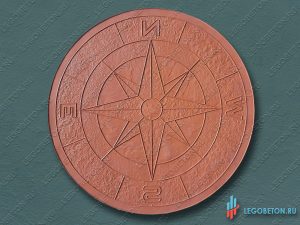 штамп для печатного бетона Роза ветров (Компас) полиуретановый (профессиональный) купить в Москве